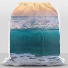 Beach Sea Waves Water Ocean Landscape Nature Drawstring Bag (large) by danenraven