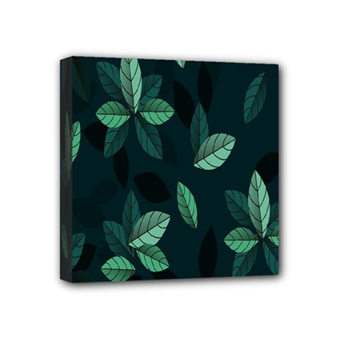 Leaves Pattern Mini Canvas 4  X 4  (stretched) by artworkshop