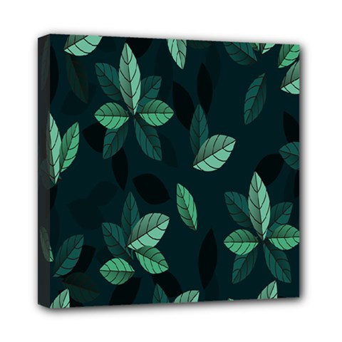 Leaves Pattern Mini Canvas 8  X 8  (stretched) by artworkshop
