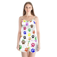 Pawprints Satin Pajamas Set by artworkshop