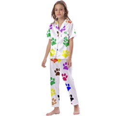 Pawprints Kids  Satin Short Sleeve Pajamas Set by artworkshop