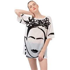 Frida Kahlo  Oversized Chiffon Top by Sobalvarro