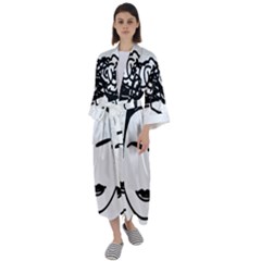 Frida Kahlo  Maxi Satin Kimono by Sobalvarro