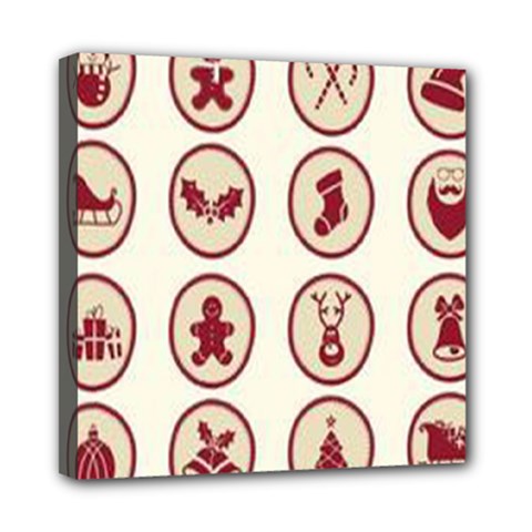 Christmas Winter Symbols Mini Canvas 8  X 8  (stretched) by artworkshop