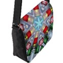 Geometric Symmetrical Symmetry Data Futuristic Flap Closure Messenger Bag (L) View2