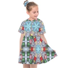 Geometric Symmetrical Symmetry Data Futuristic Kids  Sailor Dress by Ravend
