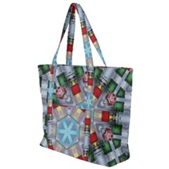 Geometric Symmetrical Symmetry Data Futuristic Zip Up Canvas Bag by Ravend