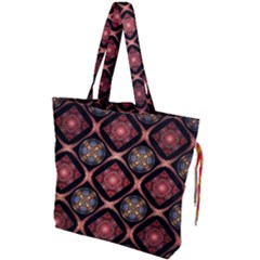 Background Pattern Geometric Wallpaper Seamless Drawstring Tote Bag by Ravend