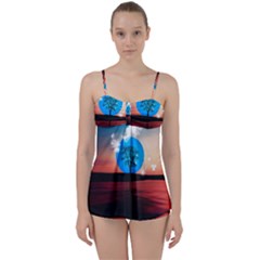 Surreal Fantasy Abstract Art Creativity Horizon Babydoll Tankini Set by Pakemis