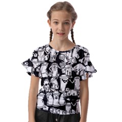 Graffiti Spray Can Characters Seamless Pattern Kids  Cut Out Flutter Sleeves by Pakemis