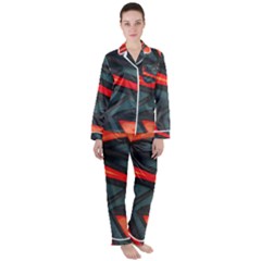 Graffiti Detail Wallpaper Texture Background Women s Long Sleeve Satin Pajamas Set	 by Pakemis