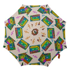 Seamless Pattern With Colorfu Cassettes Hippie Style Doodle Musical Texture Wrapping Fabric Vector Hook Handle Umbrellas (small) by Pakemis