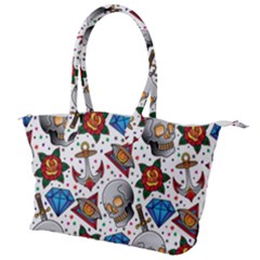 Full Color Flash Tattoo Patterns Canvas Shoulder Bag by Pakemis