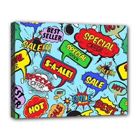 Comic Bubbles Seamless Pattern Canvas 14  X 11  (stretched) by Pakemis