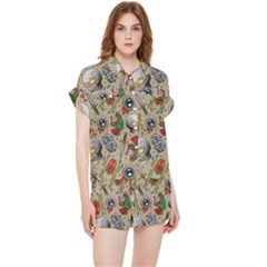 Tattoo Pattern Chiffon Lounge Set by Pakemis