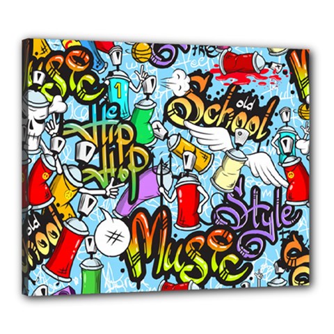Graffiti Characters Seamless Patterns Canvas 24  X 20  (stretched) by Pakemis