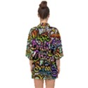 Graffiti Word Seamless Pattern Half Sleeve Chiffon Kimono View2
