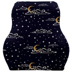 Hand Drawn Scratch Style Night Sky With Moon Cloud Space Among Stars Seamless Pattern Vector Design Car Seat Velour Cushion  by Pakemis