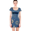 Seamless-galaxy-pattern Short Sleeve Bodycon Dress View1