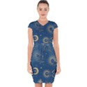 Seamless-galaxy-pattern Capsleeve Drawstring Dress  View1