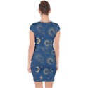 Seamless-galaxy-pattern Capsleeve Drawstring Dress  View2