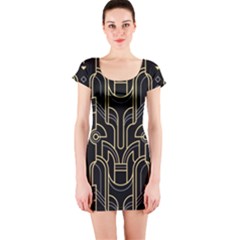 Art-deco-geometric-abstract-pattern-vector Short Sleeve Bodycon Dress by Pakemis