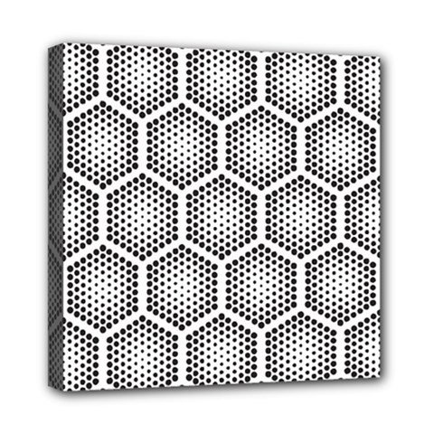 Halftone-tech-hexagons-seamless-pattern Mini Canvas 8  X 8  (stretched) by Pakemis