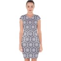 Halftone-tech-hexagons-seamless-pattern Capsleeve Drawstring Dress  View1
