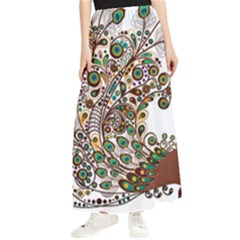 Peacock Graceful Bird Animal Maxi Chiffon Skirt by artworkshop