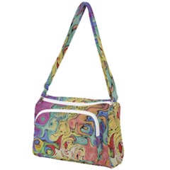 Abstract Art Front Pocket Crossbody Bag by gasi