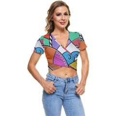 Modern Art Short Sleeve Foldover Tee by gasi