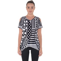 Black And White Cut Out Side Drop Tee by gasi