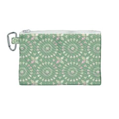 Kaleidoscope Peaceful Green Canvas Cosmetic Bag (medium) by Mazipoodles