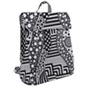 Black and white design Flap Top Backpack View2