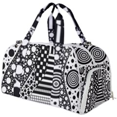 Black And White Design Burner Gym Duffel Bag by gasi