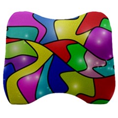 Colorful Abstract Art Velour Head Support Cushion by gasi