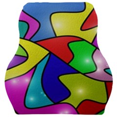 Colorful Abstract Art Car Seat Velour Cushion  by gasi