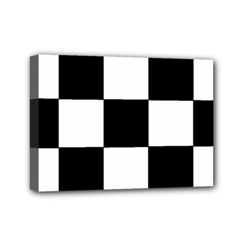 Grid-domino-bank-and-black Mini Canvas 7  X 5  (stretched) by BangZart