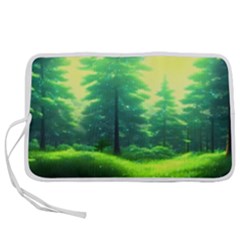Anime Forrest Nature Fantasy Sunset Trees Woods Pen Storage Case (l) by Uceng