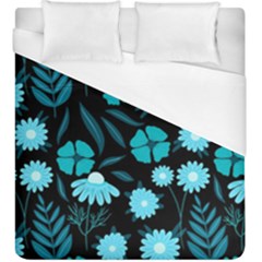 Flower Nature Blue Black Art Pattern Floral Duvet Cover (king Size) by Uceng