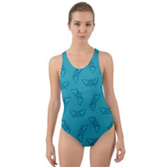 Butterfly Art Pattern Design Background Frame Cut-out Back One Piece Swimsuit by Uceng