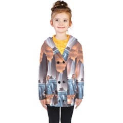 Water Waterfall Nature River Lake Planet Fantasy Kids  Double Breasted Button Coat by Uceng