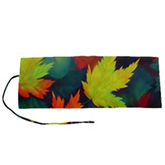 Leaves Foliage Autumn Nature Forest Fall Roll Up Canvas Pencil Holder (s) by Uceng