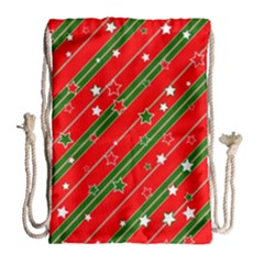 Christmas Paper Star Texture Drawstring Bag (large) by Uceng