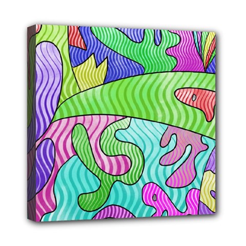 Colorful Stylish Design Mini Canvas 8  X 8  (stretched) by gasi