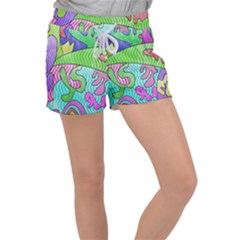 Colorful Stylish Design Velour Lounge Shorts by gasi