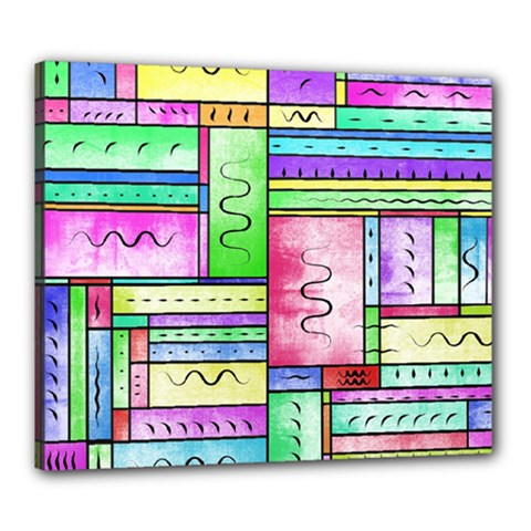 Colorful Pattern Canvas 24  X 20  (stretched) by gasi