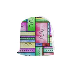Colorful Pattern Drawstring Pouch (medium) by gasi
