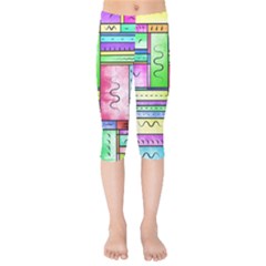 Colorful Pattern Kids  Capri Leggings  by gasi