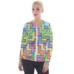 Colorful Stylish Design Velvet Zip Up Jacket by gasi
